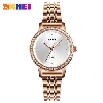 Wholesale Price Design Own Logo Skmei 1311 Stainless Steel Band Japan Battery Waterproof 3 ATM Rose Gold Lady Quartz Watch
